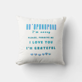 Ho'oponopono Healing Mantra - Light Blue Andlig Kudde