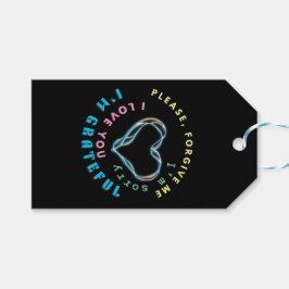 Ho'oponopono Healing Mantra - Light Blue Andlig Presentetikett
