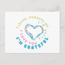 Ho'oponopono Healing Mantra - Light Blue Andlig Vykort