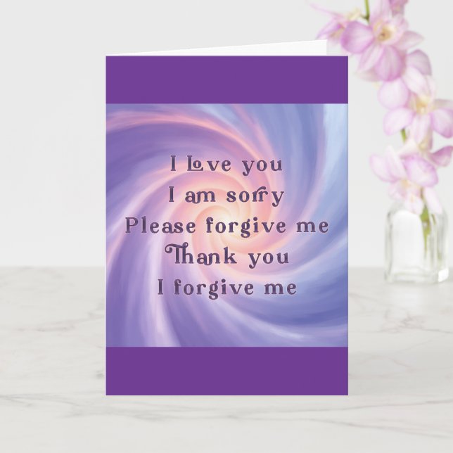 Ho'oponopono Lila Peach n Blek Blue Kort (Orkide)