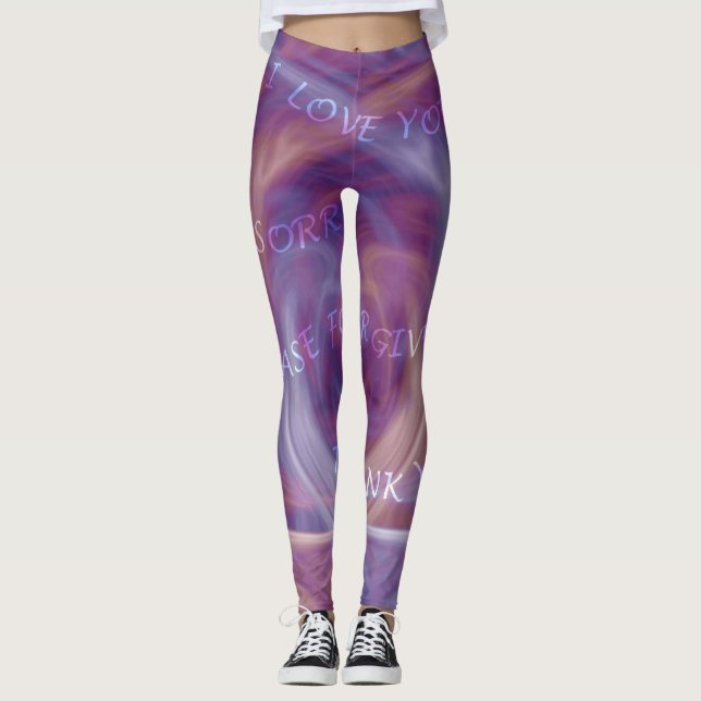 Ho'oponopono Lila Smoke Leggings (Framsida)
