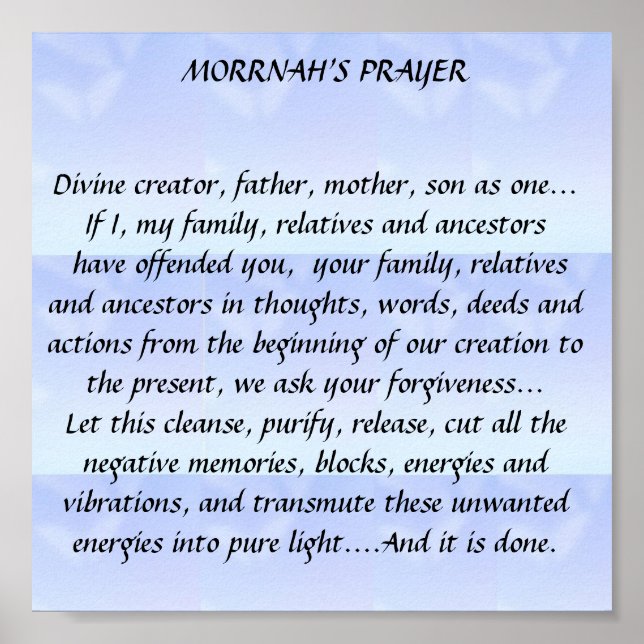 HO'OPONOPONO MANTRA (Hawaiian) Poster (Framsidan)