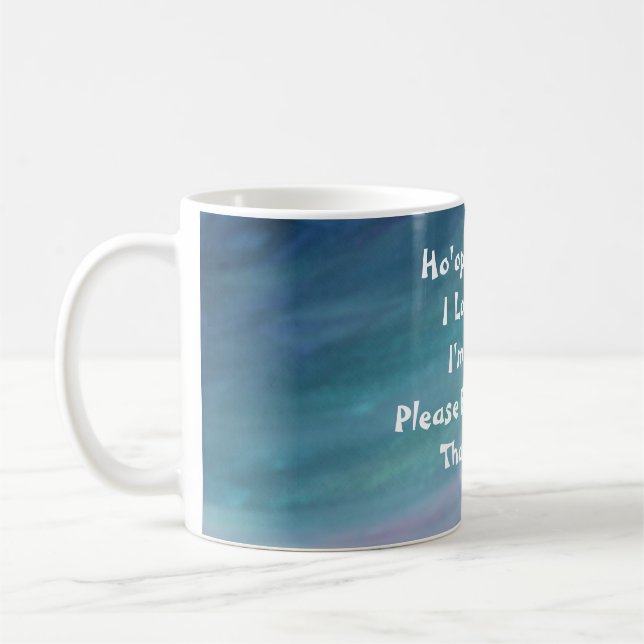 Ho'oponopono mugg-blått kaffemugg (Vänster)