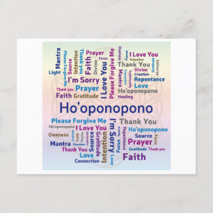 Ho'oponopono Ord Cloud - Mantra - Self Kärlek Helg Vykort