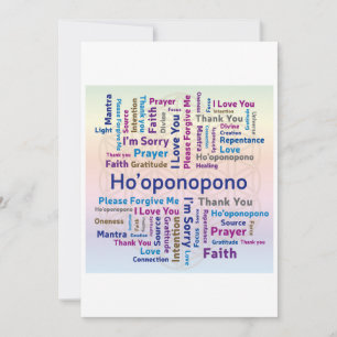 Ho'oponopono Ord Cloud - Mantra - Self Kärlek Inbjudningar