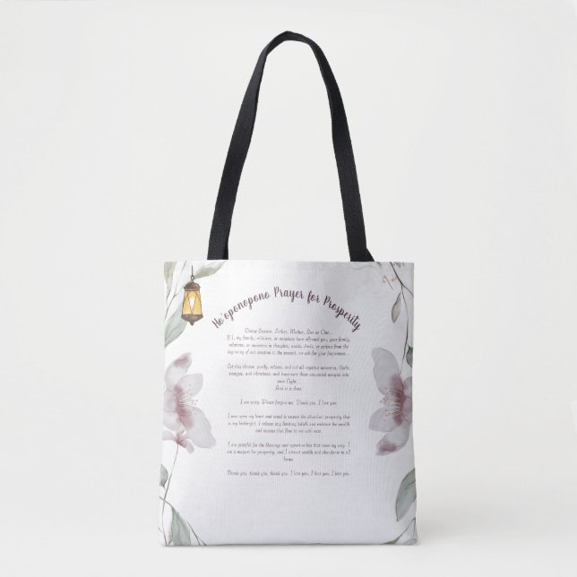 Ho'oponopono Prayer Tote Bag Tygkasse (Framsida)