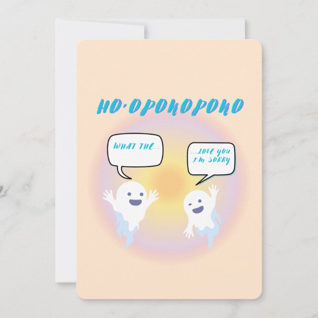 Ho'oponopono Spöken Healing & Funny Two Tone Inbjudningar (Framsida)