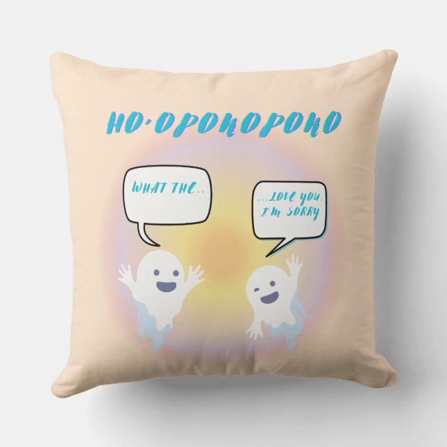 Ho'oponopono Spöken Healing & Funny Two Tone Kudde (Baksida)