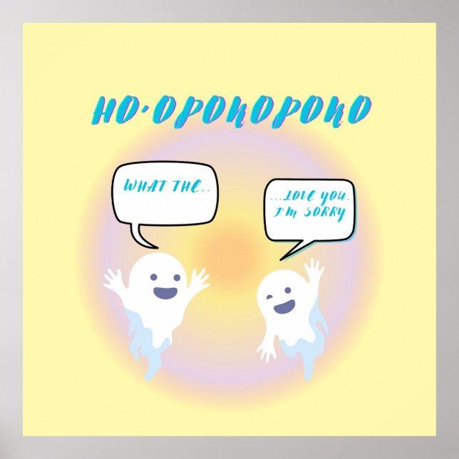 Ho'oponopono Spöken Healing & Funny Two Tone Poster (Framsidan)