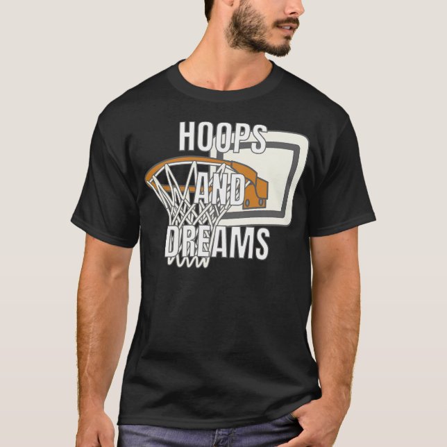 Hoops And Dreams - Basketbollens Legender T Shirt (Framsida)