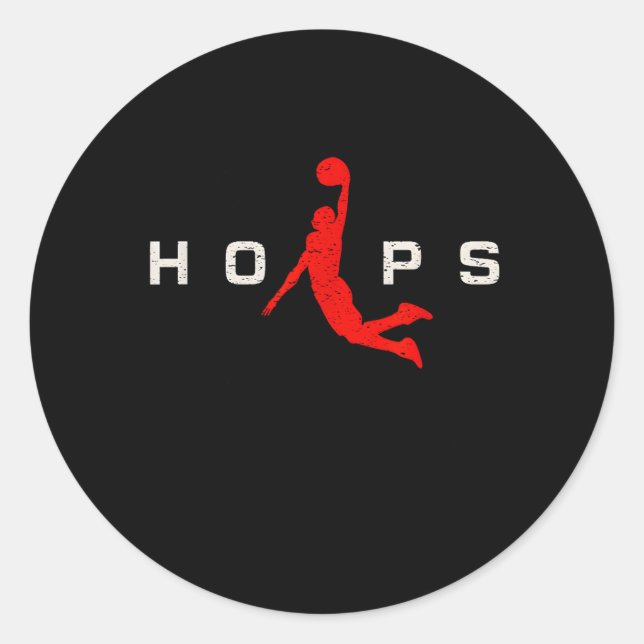 Hoops - Baseboll Runt Klistermärke (Framsida)