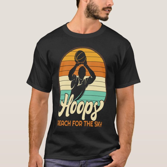 Hoops Reach For The Sky Basketball T Shirt (Framsida)