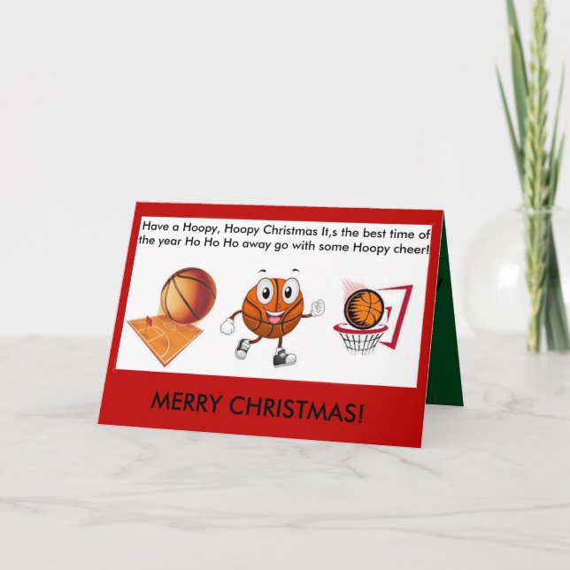 Hoopy Hoopy Basketball christmas-kort Helgkort (Framsida)
