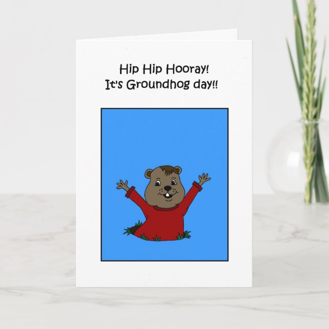 Hooray dess kort för Groundhog dag (Framsida)