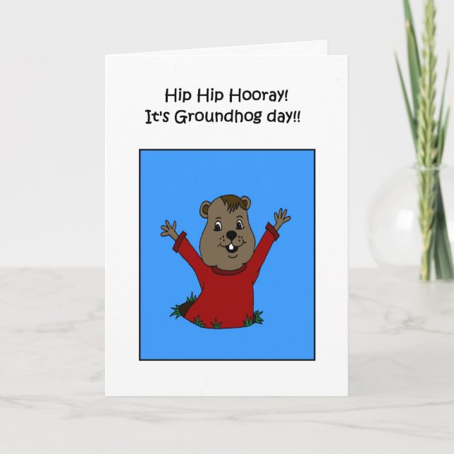 Hooray dess kort för Groundhog dag (Framsida)