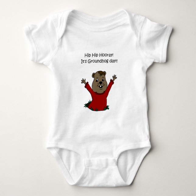hooray dess t-skjorta för Groundhog dag Tee (Framsida)