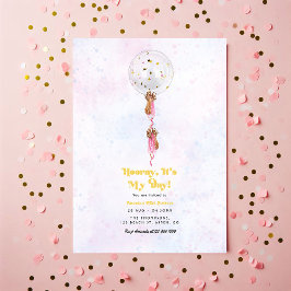 Hooray, det är min dag! Minimal Födelsedagsfest Inbjudningar