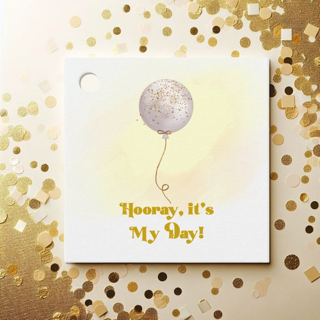 Hooray Det är min Födelsedagsfest Gåvor Etiketter (Hooray It’s My Day Birthday Party Favor Tags)