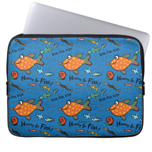 Hooray för fiskmönster laptop sleeve