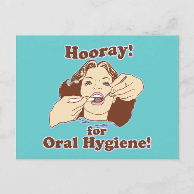 Hooray for Oral Hygiene Vykort (Framsida)