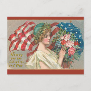 Hooray for Red White and Blue Cards Vykort