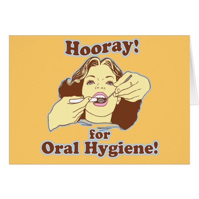 Hooray för Retro muntlig hygien Hälsningskort (Framsidan Horizontal)