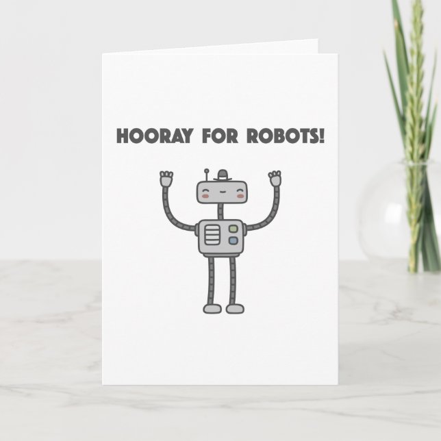 Hooray för robotar! kort (Framsida)