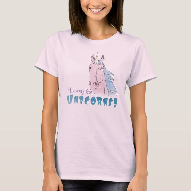 Hooray för UnicornsT-tröja Tee Shirt (Framsida)