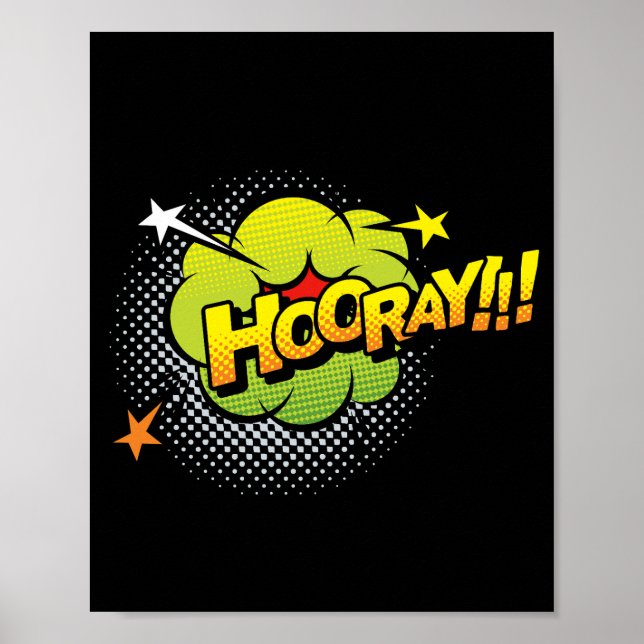 Hooray! Glatta popkonst-Tecknaden Firande Poster (Framsidan)