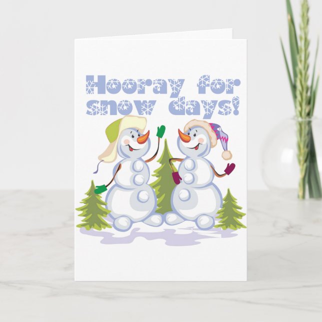 HOORAY I Snö DAGAR! Helgkort (Framsida)