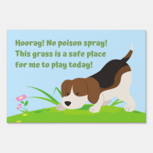 "Hooray!  Ingen giftspray!" Meddelande