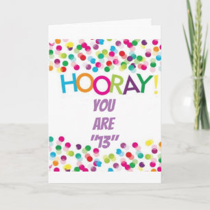 HOORAY ***PÅ DITT 13:e BIRTHDAY****-kort Kort