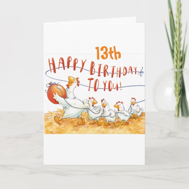 HOORAY ***PÅ DITT 13:e BIRTHDAY****-kort Kort (Framsida)
