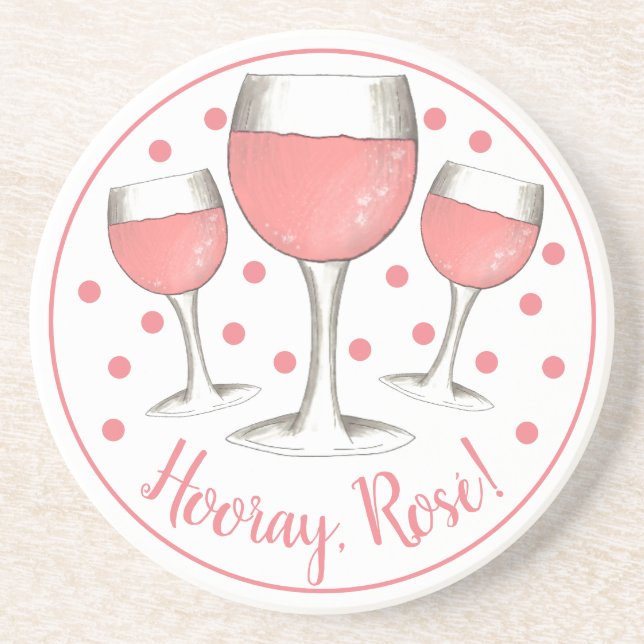 Hooray, Rosé!  Rosa ros-glas i Winery of Vin Underlägg (Framsidan)