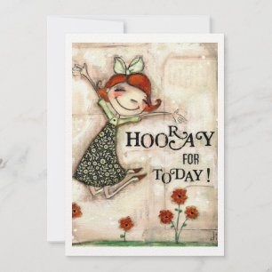 Hooray till i dag! - Bildskärmskort för framskjute Inbjudningar