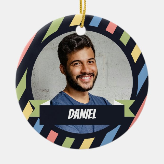 Hoo's the Boss? Office Christmas  Julgransprydnad Keramik (Framsidan)
