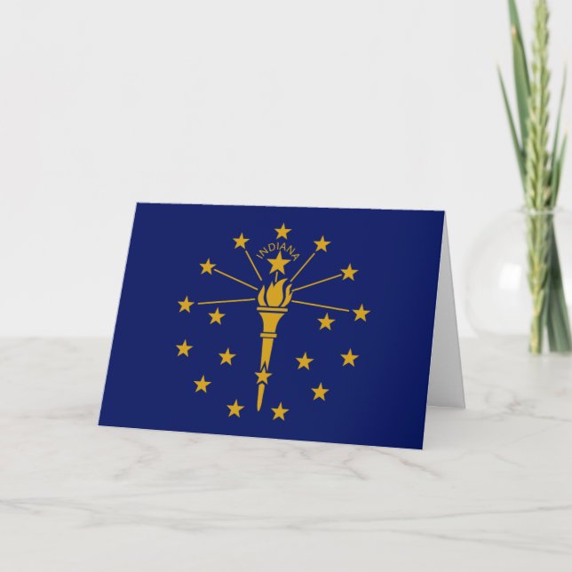 Hoosier Flag, Flag of Indiana Kort (Framsida)