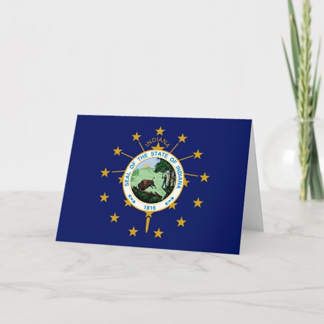 Hoosier Flag & Seal, Flag of Indiana Kort (Framsida)