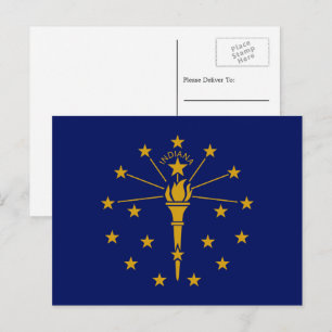 Hoosier Flagga, Indiana Flagga Vykort