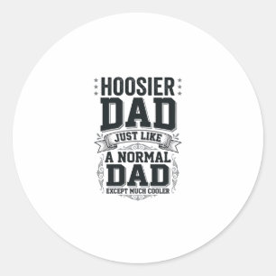 Hoosier Pappa Vintage Graveringscitat T-Shirt Desi Runt Klistermärke
