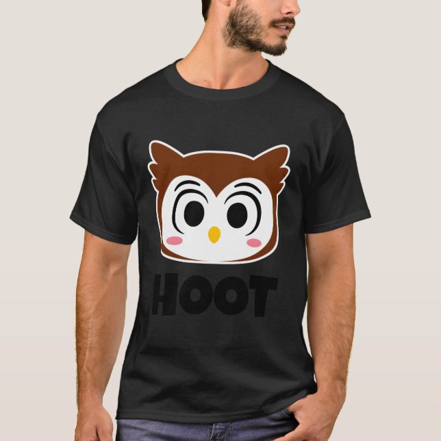 Hoot Childrens Ugglor för Coon Uggla Ansikte T Shirt (Framsida)