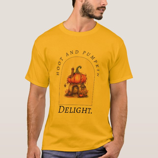 Hoot och pumpa delight-halloween t shirt (Framsida)