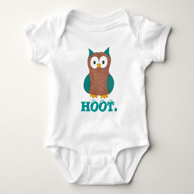 HOOT Tecknad Uggla Bird Öga Wise Ugglor Birdie Gif Tee Shirt (Framsida)