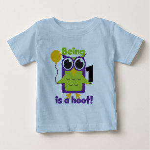 Hoot Uggla 1:a födelsedag T-shirts och gåvor