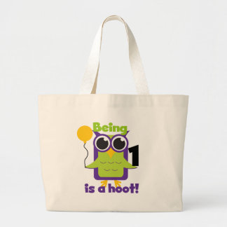 Hoot Uggla 1:a födelsedag T-shirts och gåvor Jumbo Tygkasse