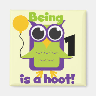 Hoot Uggla 1:a födelsedag T-shirts och gåvor Magnet