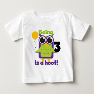 Hoot Uggla 3:e födelsedag T-shirts och gåvor