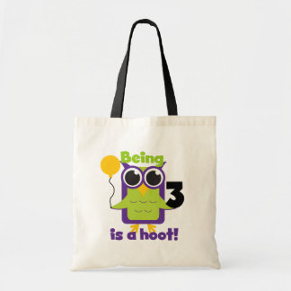Hoot Uggla 3:e födelsedag T-shirts och gåvor Tygkasse