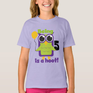 Hoot Uggla 5:e födelsedag T-shirts och gåvor