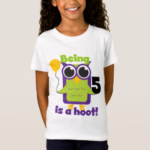 Hoot Uggla 5:e födelsedag T-shirts och gåvor